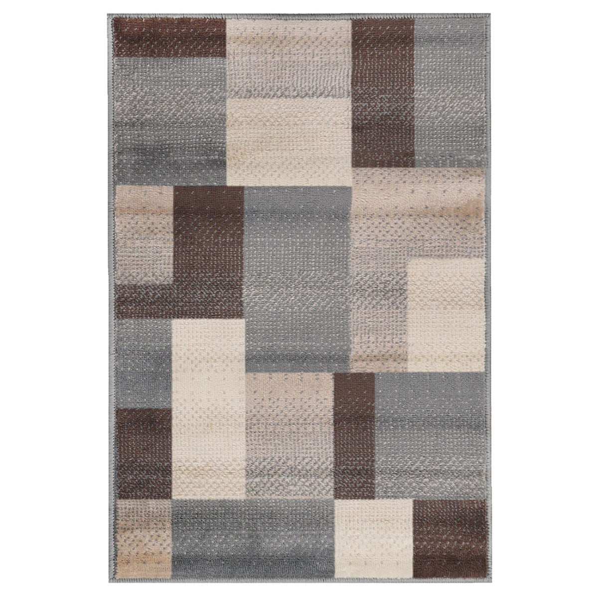OCEAN 9' x 12' GRAY PATCHWORK RUG