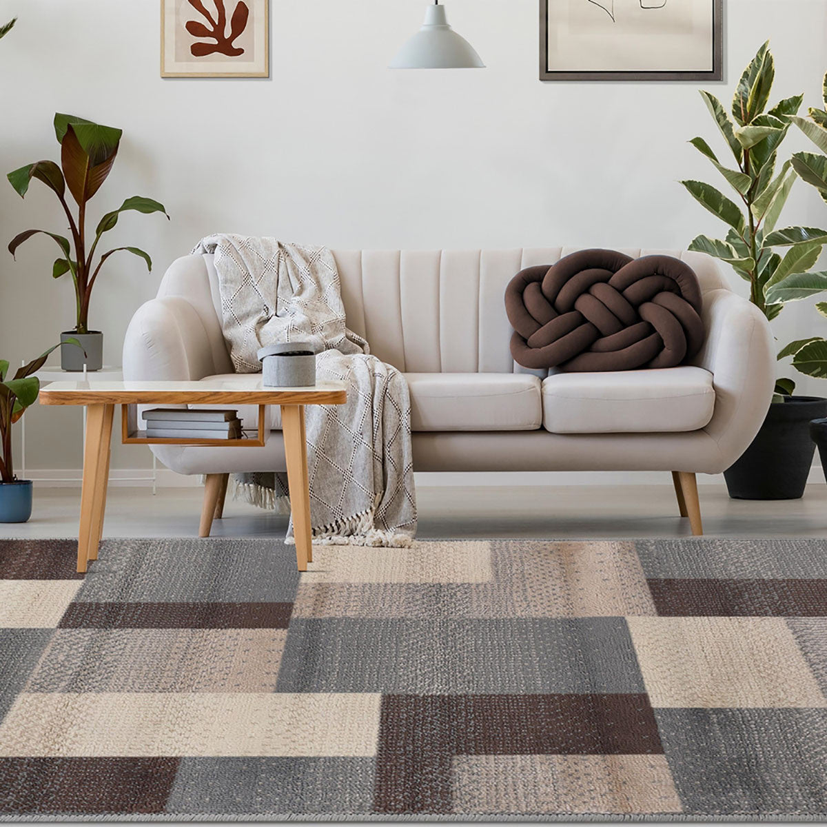OCEAN 9' x 12' GRAY PATCHWORK RUG