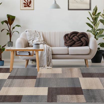 OCEAN 9' x 12' GRAY PATCHWORK RUG