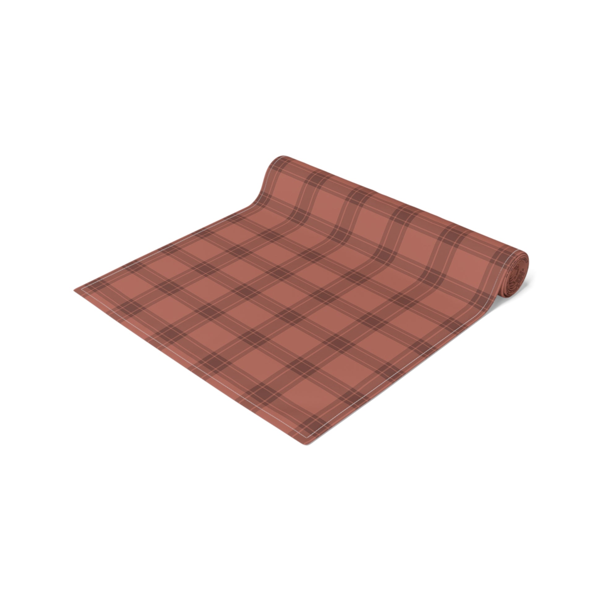Red Tartan Christmas Tree Table Runner (Cotton, Poly) - Varnish & Vibe