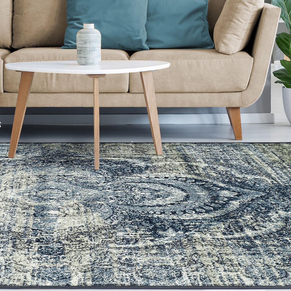 OCEAN 9' x 12' TAUPE ABSTRACT AREA RUG