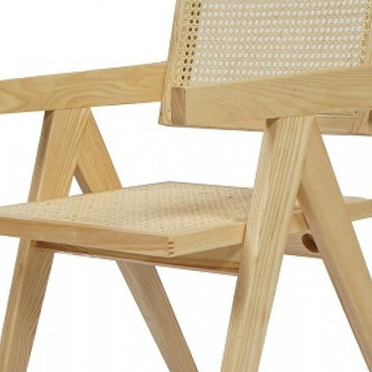 MALIBU NATURAL WOOD OPEN BACK DINING CHAIR - Varnish & Vibe