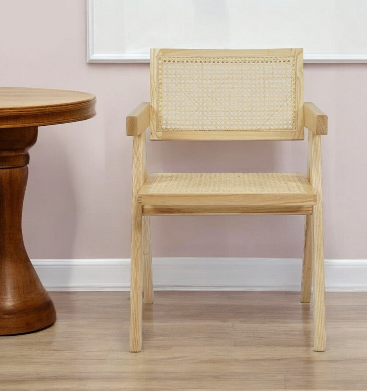 MALIBU NATURAL WOOD OPEN BACK DINING CHAIR - Varnish & Vibe