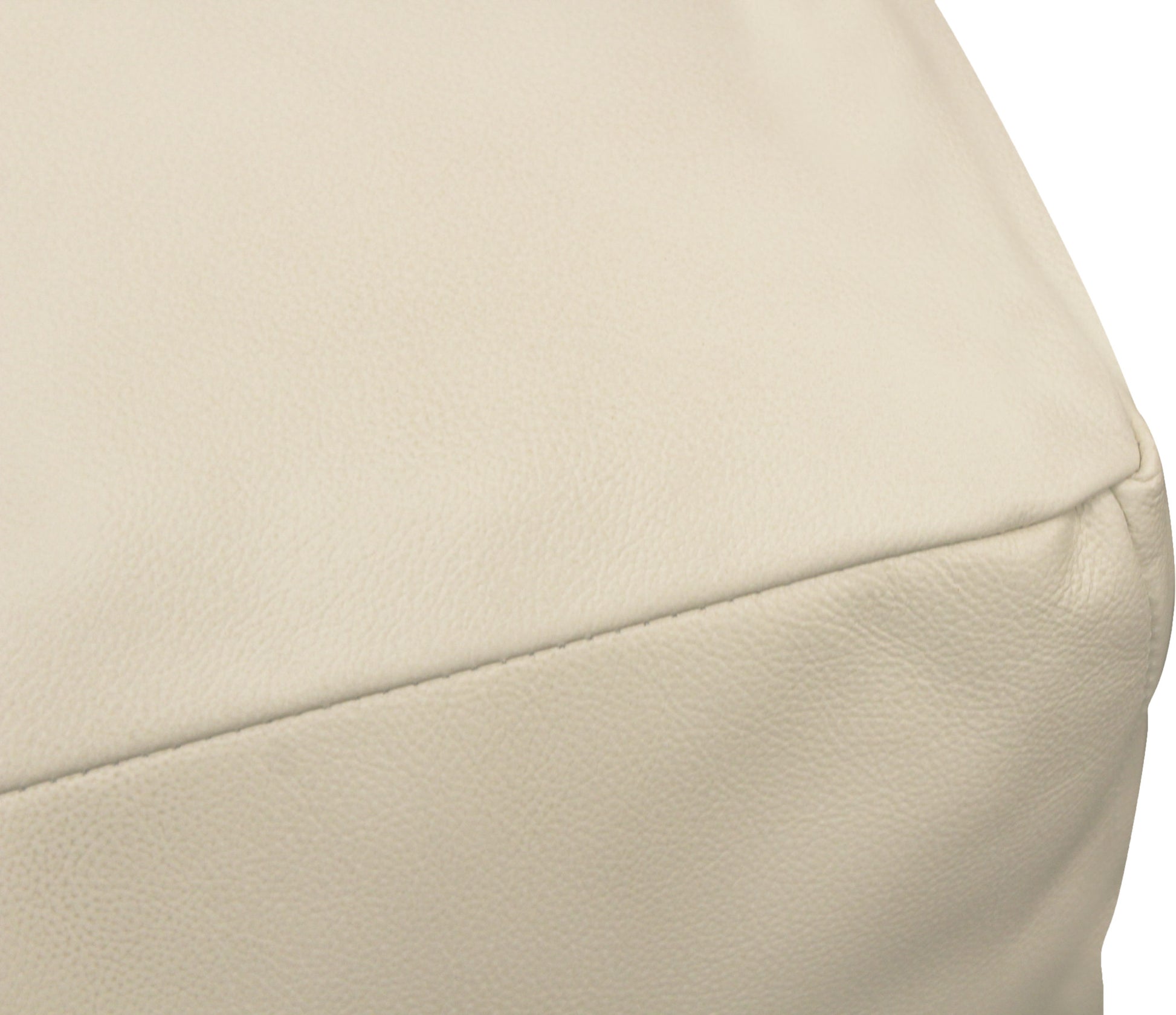 MALIBU 22" IVORY LEATHER POUF OTTOMAN - Varnish & Vibe