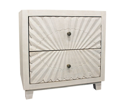 MALIBU 30" IVORY TWO DRAWER NIGHTSTAND - Varnish & Vibe
