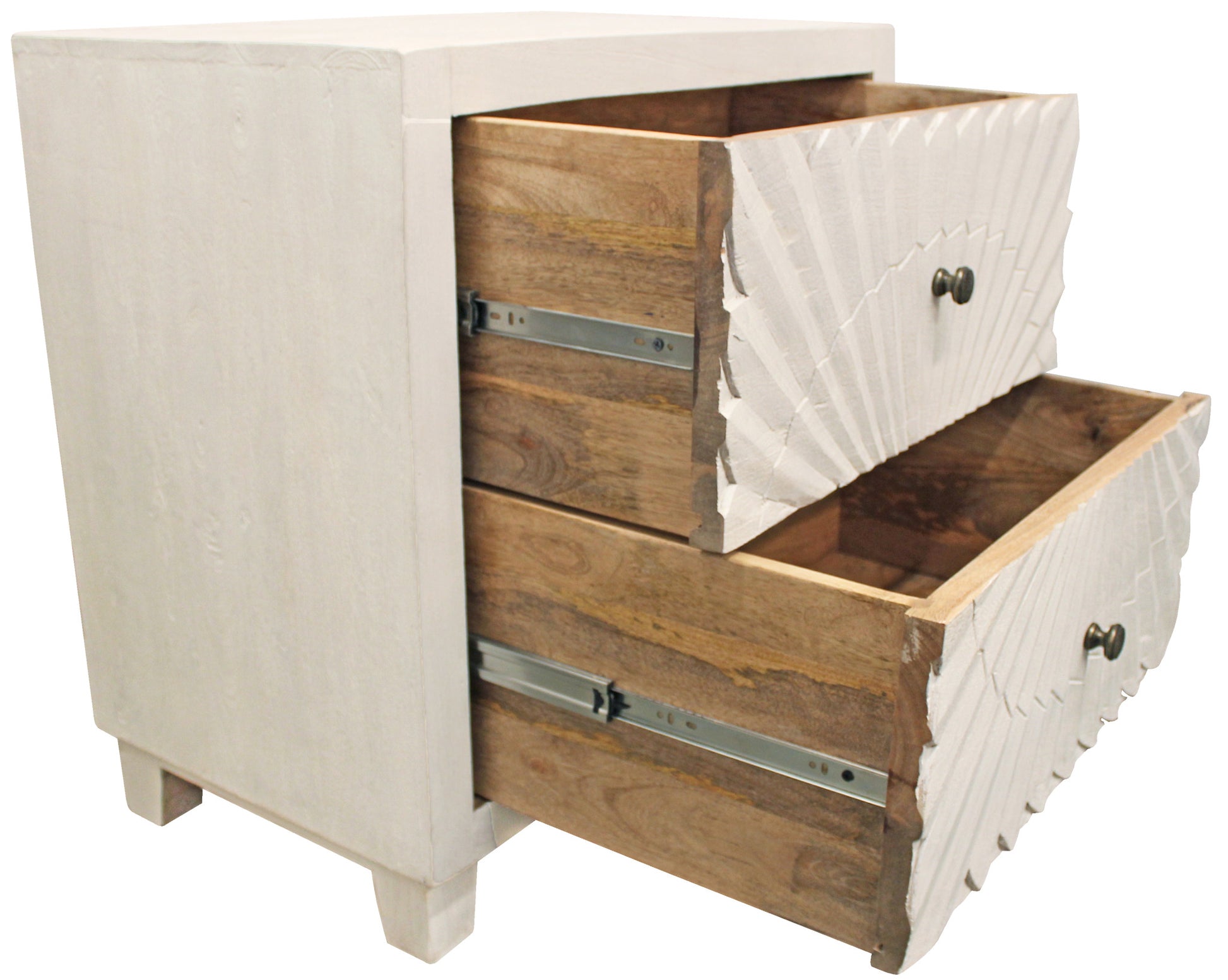 MALIBU 30" IVORY TWO DRAWER NIGHTSTAND - Varnish & Vibe