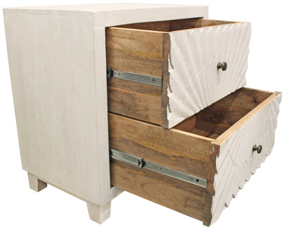 MALIBU 30" IVORY TWO DRAWER NIGHTSTAND - Varnish & Vibe
