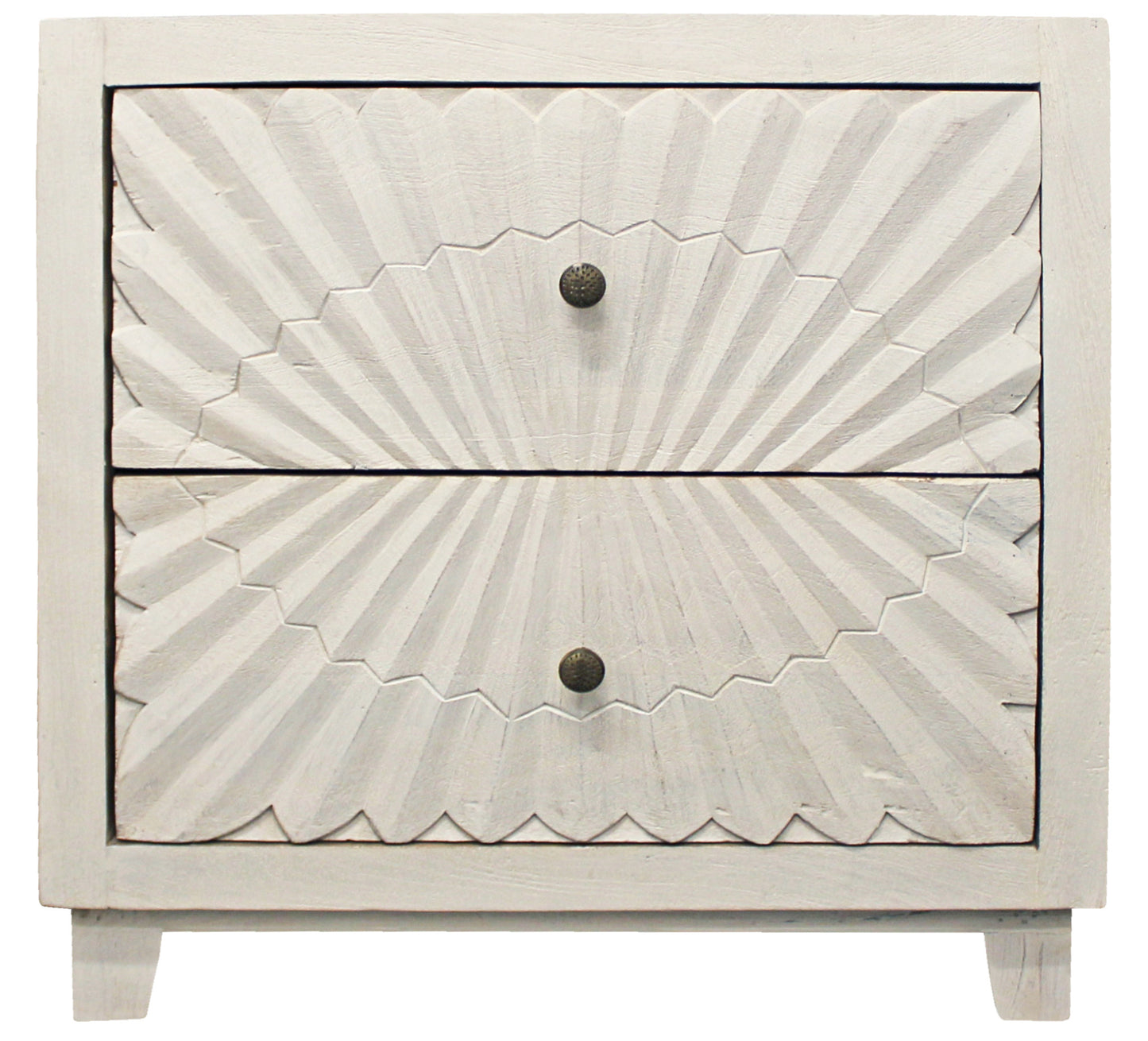 MALIBU 30" IVORY TWO DRAWER NIGHTSTAND - Varnish & Vibe