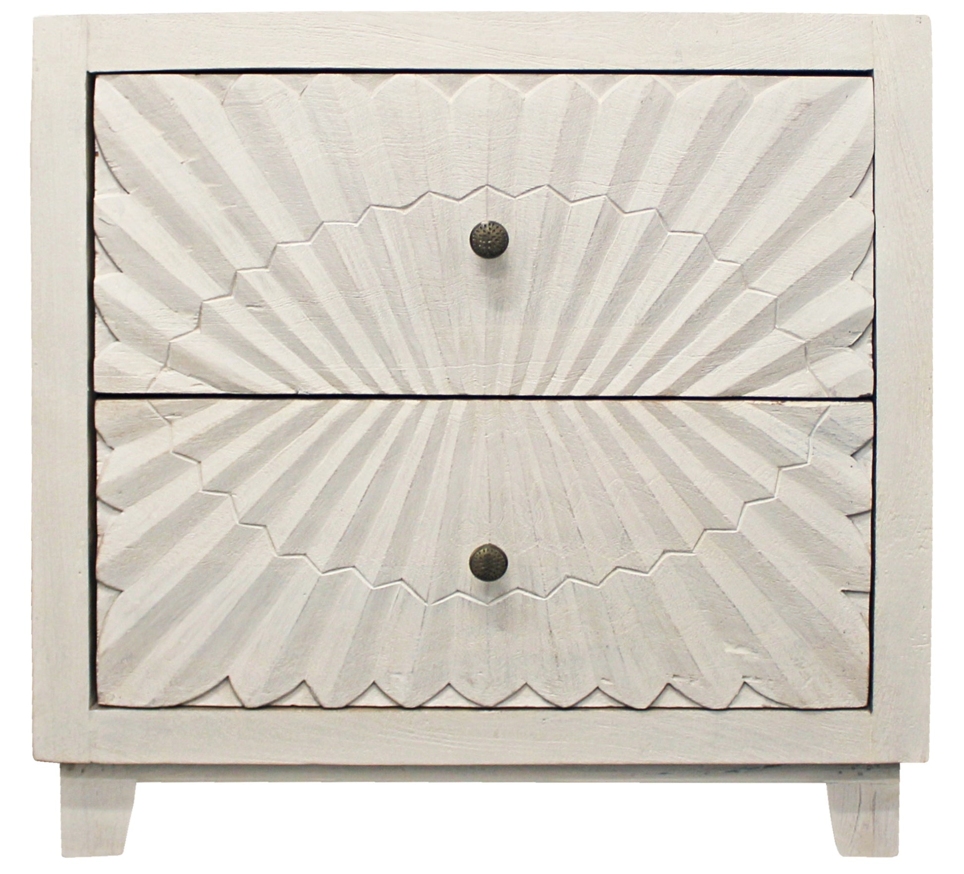 MALIBU 30" IVORY TWO DRAWER NIGHTSTAND - Varnish & Vibe