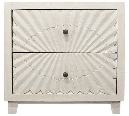MALIBU 30" IVORY TWO DRAWER NIGHTSTAND - Varnish & Vibe