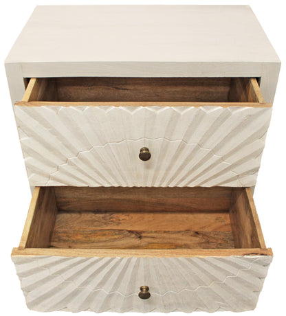 MALIBU 30" IVORY TWO DRAWER NIGHTSTAND - Varnish & Vibe