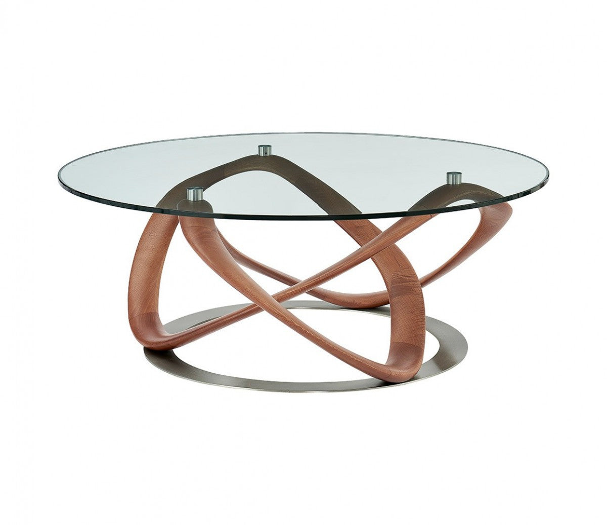 VALLEY 39" GLASS ROUND COFFEE TABLE - Varnish & Vibe