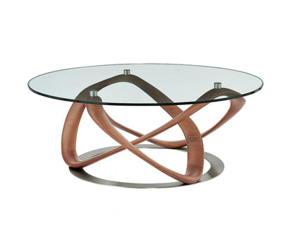 VALLEY 39" GLASS ROUND COFFEE TABLE - Varnish & Vibe