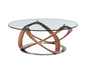 VALLEY 39" GLASS ROUND COFFEE TABLE - Varnish & Vibe