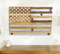 CALABASAS 24" X 36" BROWN AND GRAY STARS AND STRIPES WOOD AND METAL HANGING DIMENSIONAL SCULPTURE - Varnish & Vibe