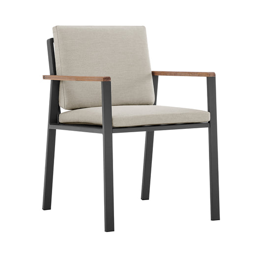 LAKEVIEW SET OF TWO TAUPE OUTDOOR DINING CHAIRS