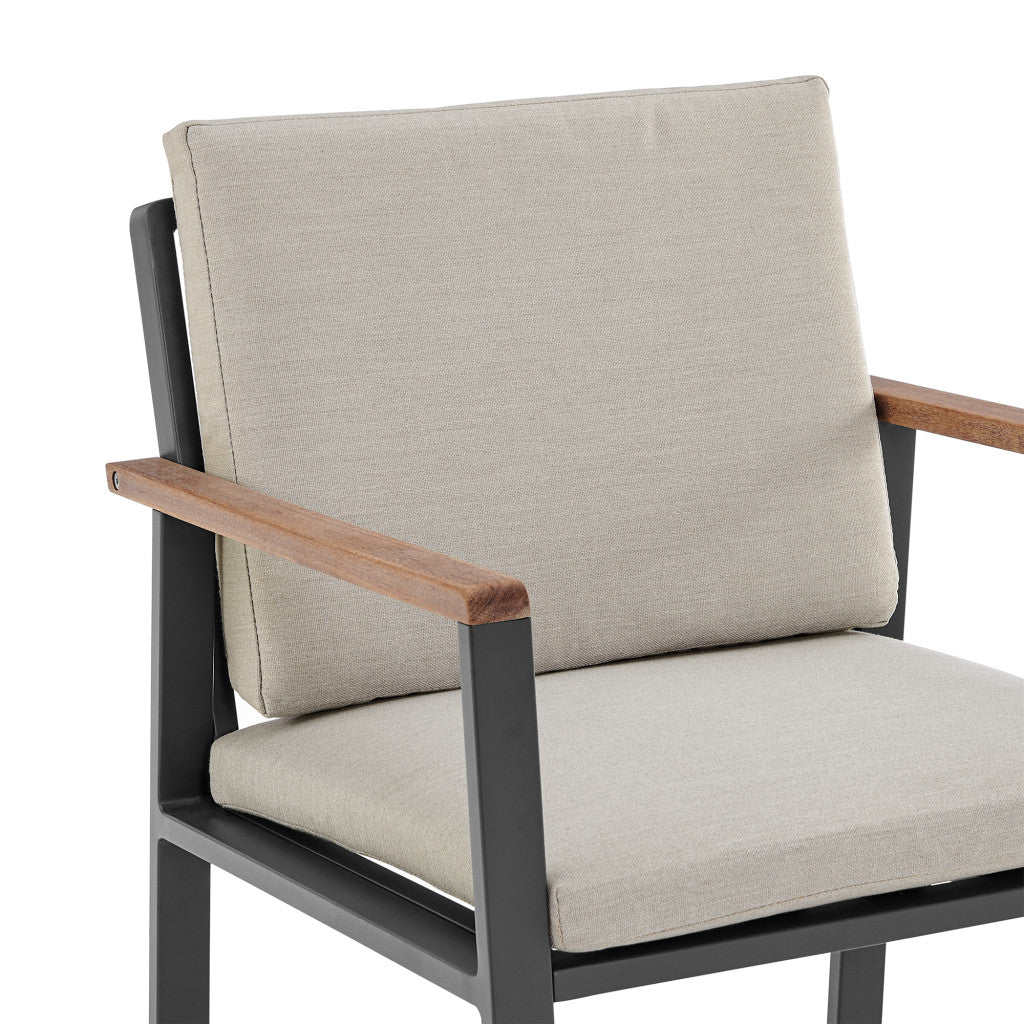 LAKEVIEW SET OF TWO TAUPE OUTDOOR DINING CHAIRS