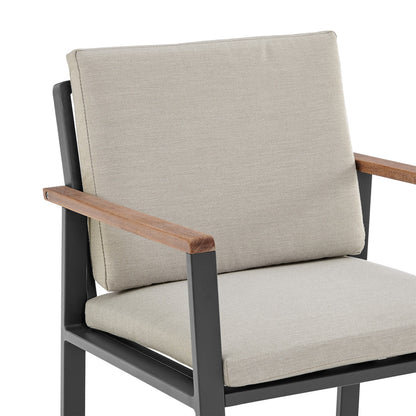LAKEVIEW SET OF TWO TAUPE OUTDOOR DINING CHAIRS