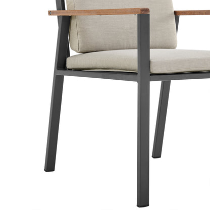 LAKEVIEW SET OF TWO TAUPE OUTDOOR DINING CHAIRS