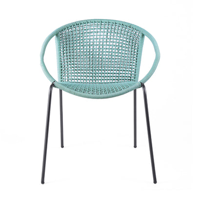 LAKEVIEW SET OF TWO GREEN OUTDOOR DINING CHAIRS