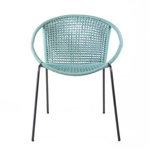 LAKEVIEW SET OF TWO GREEN OUTDOOR DINING CHAIRS