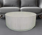 REDONDO DISTRESSED WHITE WOOD ROUND COFFEE TABLE