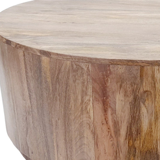 REDONDO NATURAL SOLID WOOD ROUND COFFEE TABLE