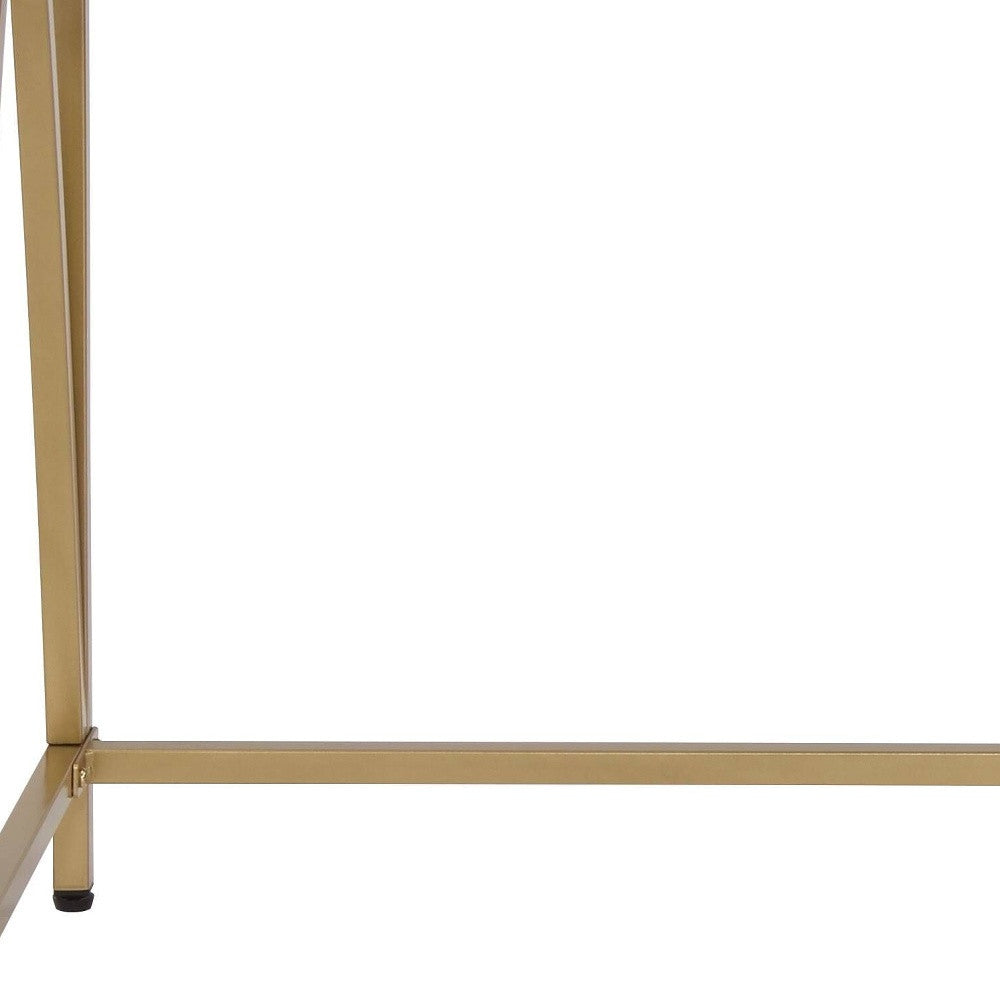 50" WHITE AND GOLD VANITY WITH DRAWERS