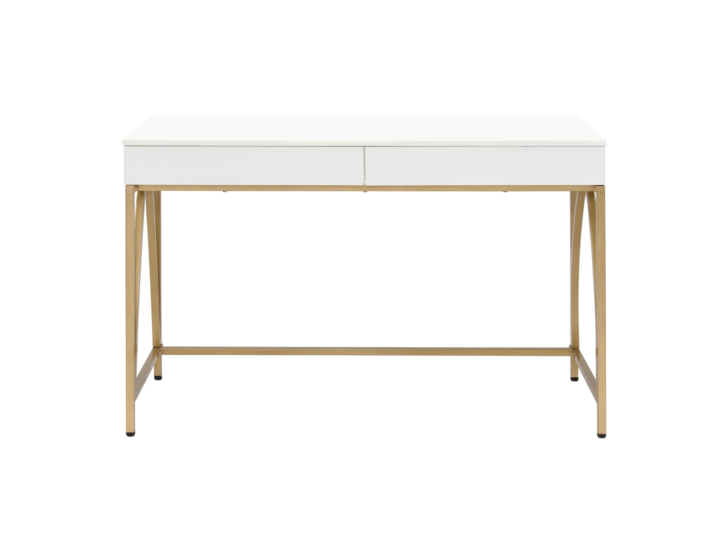 50" WHITE AND GOLD VANITY WITH DRAWERS