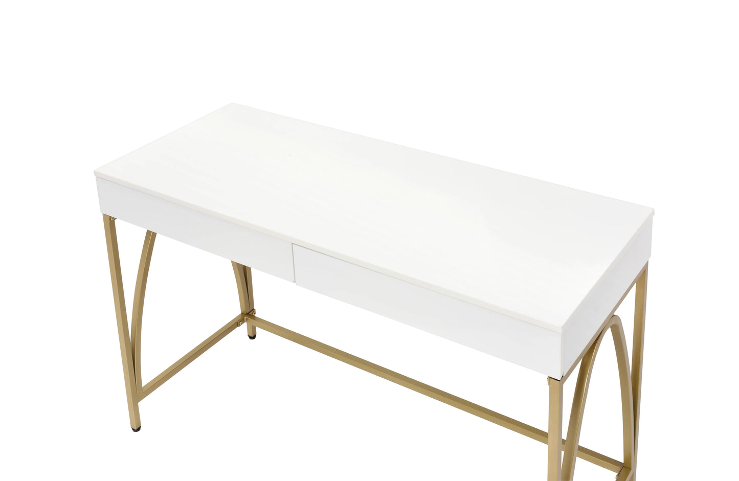 50" WHITE AND GOLD VANITY WITH DRAWERS