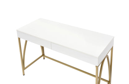 50" WHITE AND GOLD VANITY WITH DRAWERS