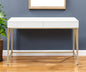 50" WHITE AND GOLD VANITY WITH DRAWERS