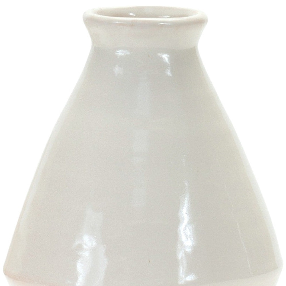 HERMOSA SET OF TWO WHITE TERRACOTTA TABLE VASES