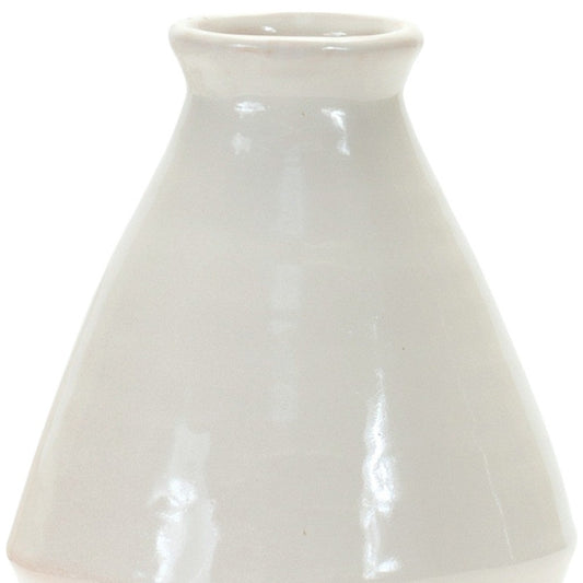 HERMOSA SET OF TWO WHITE TERRACOTTA TABLE VASES