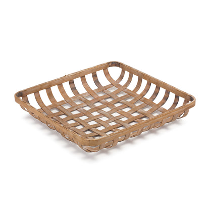 SET OF TWO BROWN SQUARE BAMBOO VANITY TRAY - Varnish & Vibe