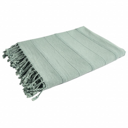 LAKEVIEW GREEN ORGANIC COTTON THROW BLANKET