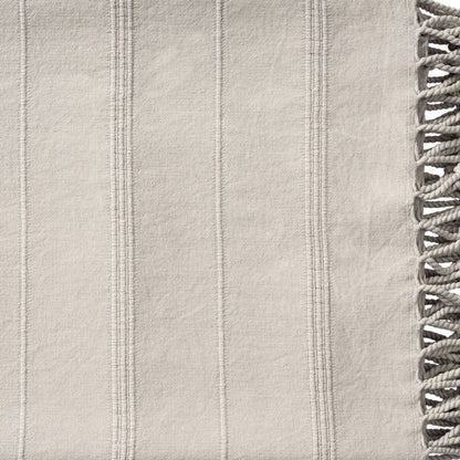 LAKEVIEW BEIGE ORGANIC COTTON THROW BLANKET