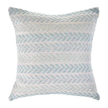 MALIBU 18" LIGHT BLUE AND WHITE CHEVRON COTTON THROW PILLOW - Varnish & Vibe