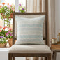 MALIBU 18" LIGHT BLUE AND WHITE CHEVRON COTTON THROW PILLOW - Varnish & Vibe