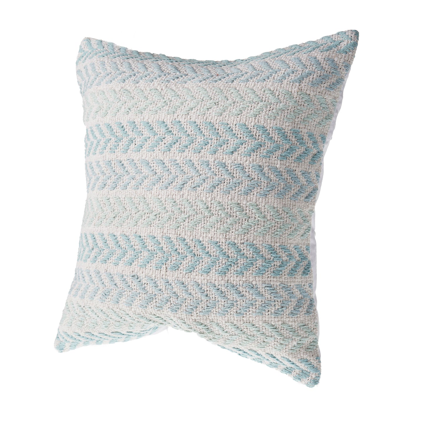MALIBU 18" LIGHT BLUE AND WHITE CHEVRON COTTON THROW PILLOW - Varnish & Vibe