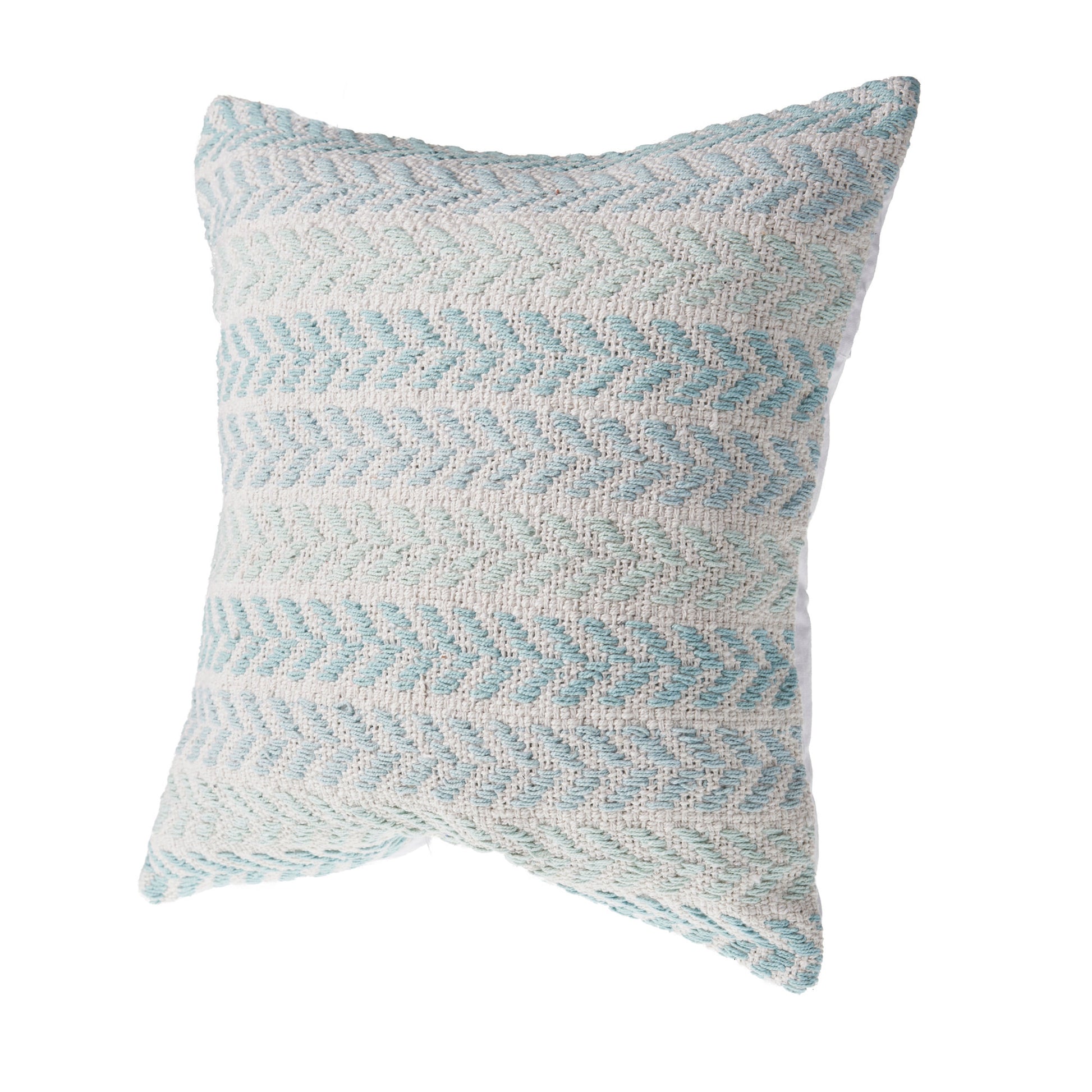 MALIBU 18" LIGHT BLUE AND WHITE CHEVRON COTTON THROW PILLOW - Varnish & Vibe
