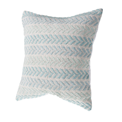 MALIBU 18" LIGHT BLUE AND WHITE CHEVRON COTTON THROW PILLOW - Varnish & Vibe