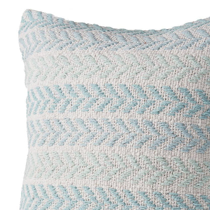 MALIBU 18" LIGHT BLUE AND WHITE CHEVRON COTTON THROW PILLOW - Varnish & Vibe