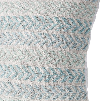 MALIBU 18" LIGHT BLUE AND WHITE CHEVRON COTTON THROW PILLOW - Varnish & Vibe