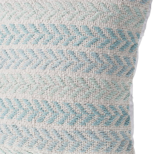MALIBU 18" LIGHT BLUE AND WHITE CHEVRON COTTON THROW PILLOW - Varnish & Vibe