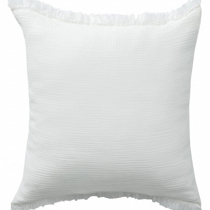 LAKEVIEW 20" WHITE ORGANIC COTTON THROW PILLOW