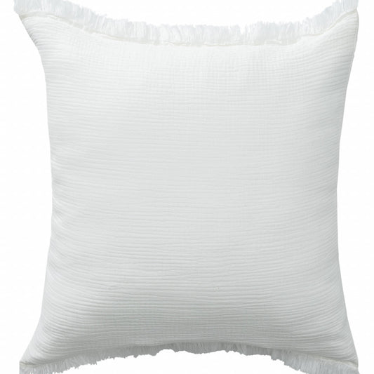 LAKEVIEW 20" WHITE ORGANIC COTTON THROW PILLOW