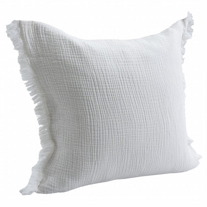 LAKEVIEW 20" WHITE ORGANIC COTTON THROW PILLOW
