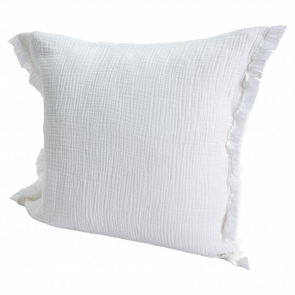 LAKEVIEW 20" WHITE ORGANIC COTTON THROW PILLOW