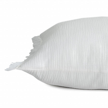 LAKEVIEW 20" WHITE ORGANIC COTTON THROW PILLOW